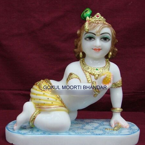 Marble Bal Gopal Statue - Finishing: Polishing