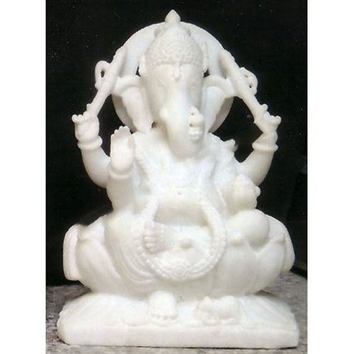 Marble Ganesha Statue - 8-20 Inches | Eco-Friendly, Easy to Clean, Polished Finish, Hindu Religious Theme