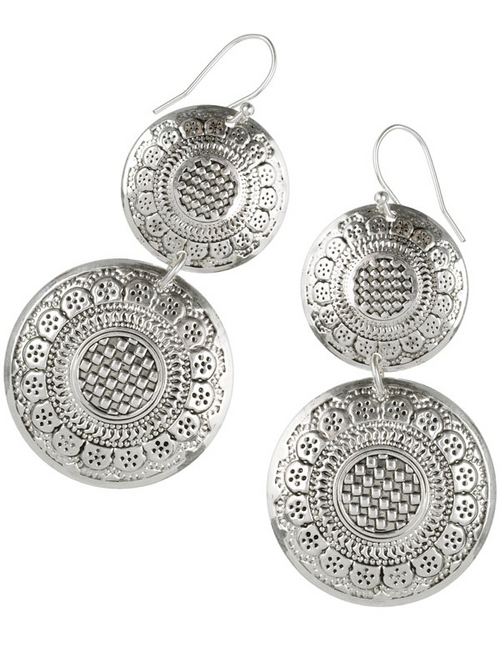 Brass Embossed Earring