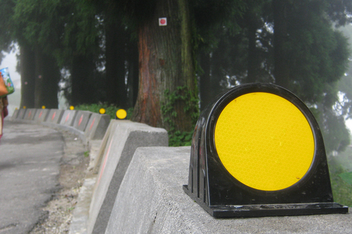Median Marker - Plastic/Metal 300mm Diameter 450mm Height Yellow Color | Durable Night Visibility Enhanced Road Safety High Reflectivity