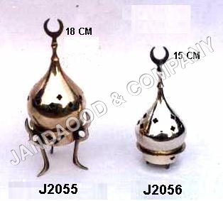 cast brass incense holder in mirror polish