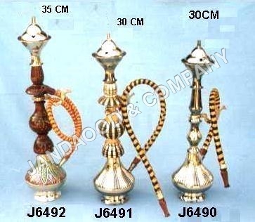 brass hookah with pipes in varies finishes 