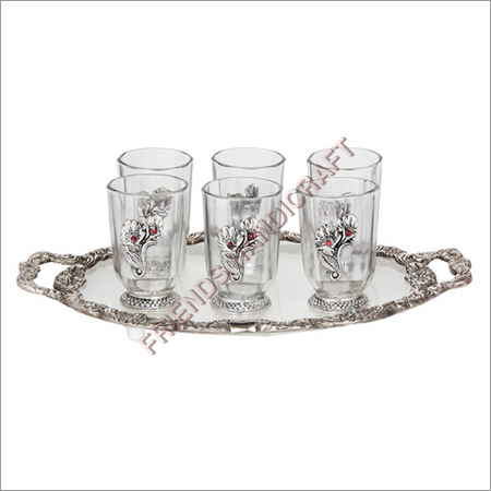 Six Glass Set With Tray 