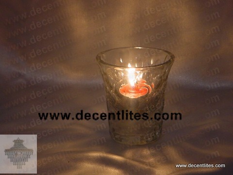 Clear Glass Candle Holder 