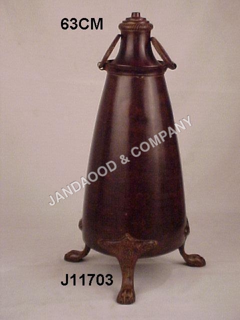 brass lamp with patina finish