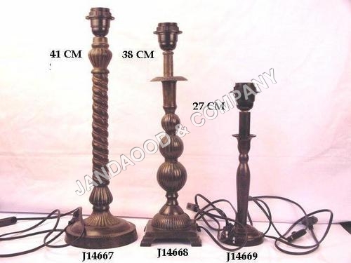 brass lamp with patina finish