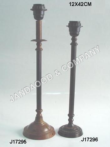brass lamp with patina finish