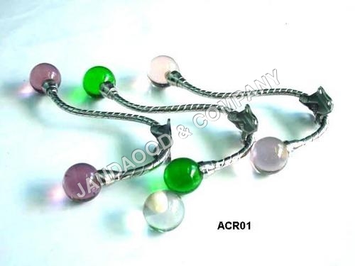 Brass Hook With Glass Knobs