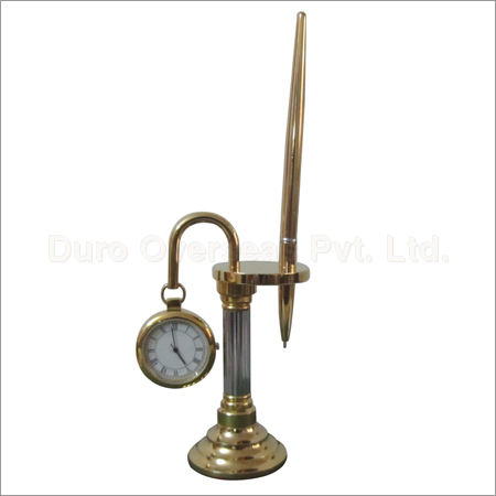 Metallic Penholder Cum Watch