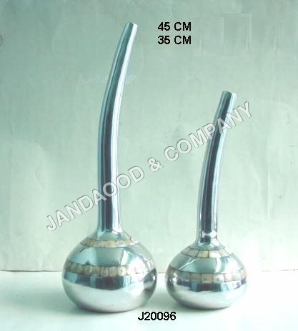Aluminium Vases with bone mosaic