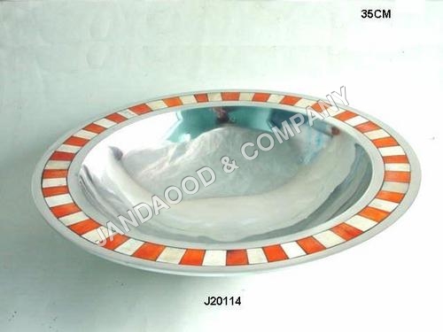 Aluminium Bowl with bone mosaic