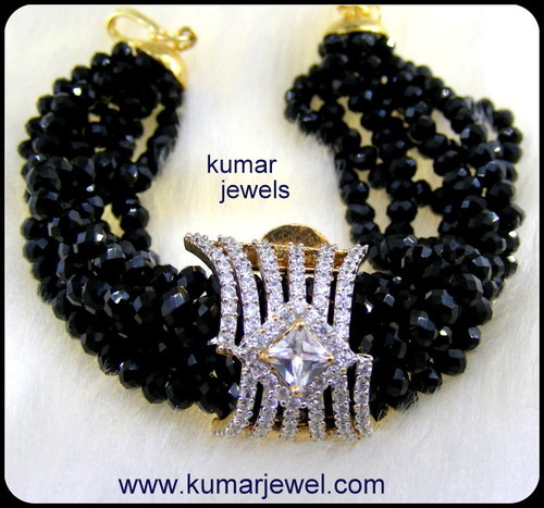 Black Beaded Bracelet.
