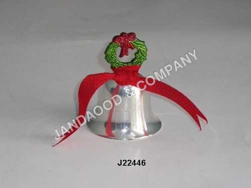 Brass bell with handle and silver plated