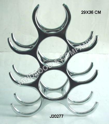 Aluminium Wine Rack with Mirror Polish - 28x28 CM, 6 Bottle Capacity | Stylish, Durable, Easy Assembly, Space Saving