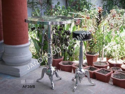 Aluminium Bar Table and stool with mirror polish