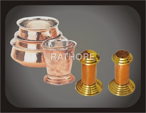 FULL COPPER BOTTOM HANDI BUCKET, SALT AND PEPPER