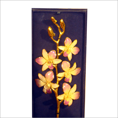 Gold Plated Fresh Orchid Flowers