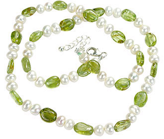Peridot / Pearl Necklaces