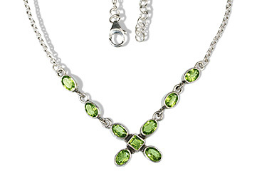 Peridot Necklaces - Sterling Silver, 14-17 Inches, Green | Handmade, Adjustable Length, Lobster Clasp, Oval & Square Stones