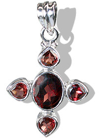 Garnet Pendant - Sterling Silver, 1.25 Inch, Red | Handmade, Elegant Design, Unique Style