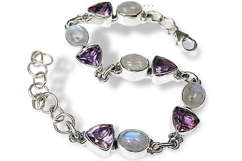 Moonstone / Amethyst Bracelet