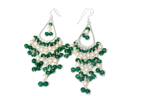 Aventurine/Pearl Earrings