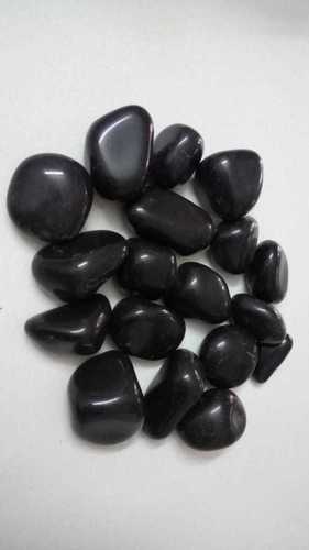 machine polished jet black pebbles tumble atone black pebbles