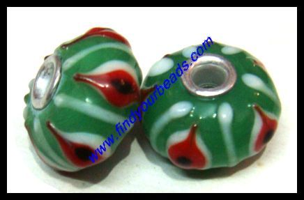 Pandora Beads - Glass, 10-12 Mm, Green | Stylish Accessory, Glossy Finish, Versatile Design