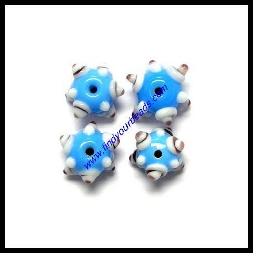 Fancy Bumpy Beads - Glass 8-10 mm Blue, Flower Shape | Durable, Versatile, Attractive