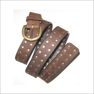 Leather Belts - Genuine Leather 42 Inches Brown, Double Stitched, Metal Buckle, Stylish Durable Design