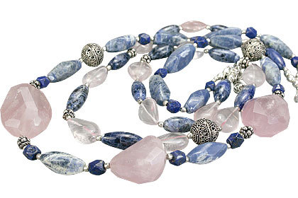 Sodalite/Rose quartz/Lapis lazuli Necklace