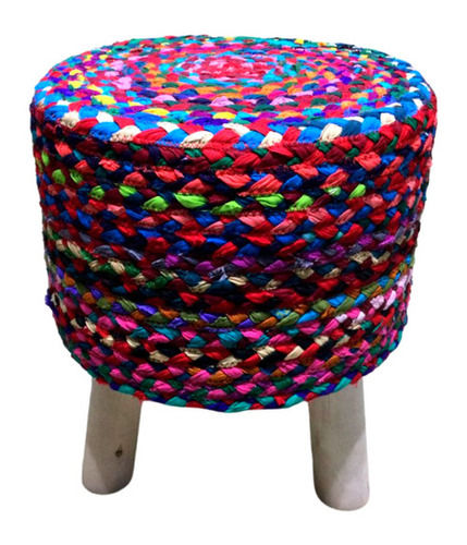 Wooden Braided Stool - Back Material: Anti-Slip Latex