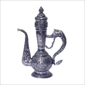 Antique Surahi - Metal, 12x6x4 Inches, Antique Silver Finish | Handcrafted, Elegant Design, Intricate Details