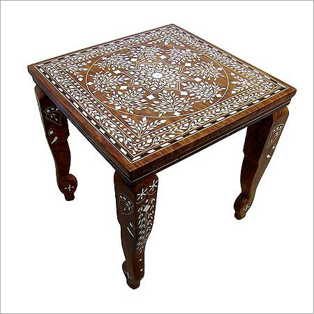 Inlaid Wooden Square Table