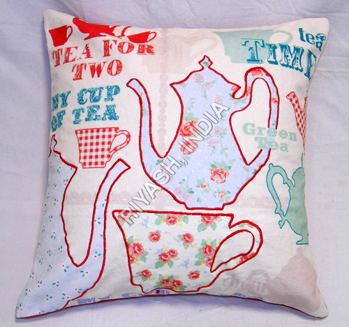Patchwork design cushion cover