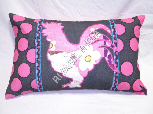 Rooster design patchwork cushion cover