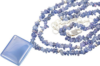 Sapphire/Chalcedony Necklace
