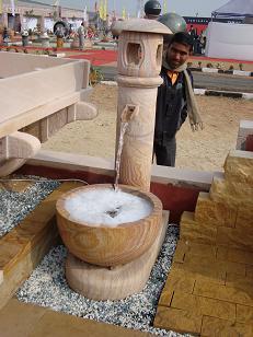 Stone Hand Pump Fountain