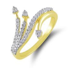 Ring Jewellery - 18K Yellow Gold, 0.37 Ct VVS Round Diamonds, 47 Pcs, 2.6 Grams, Elegant Design