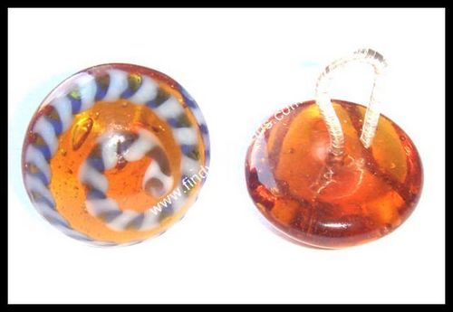 Buttons Beads - Glass, 10-12mm, Orange | Decorative, Versatile, Durable, Lightweight, Attractive