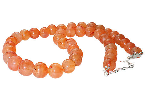 Carnelian Necklace - Carnelian, 17 Inches, Orange | Elegant Design, Versatile Style, Clasp Fastening