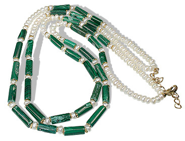 Pearl/Malachite Necklace