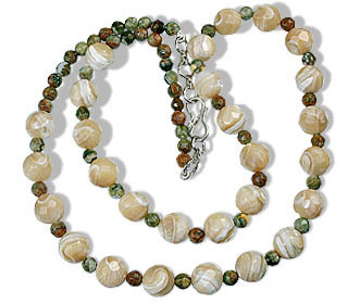 Unakite/Onyx Necklace