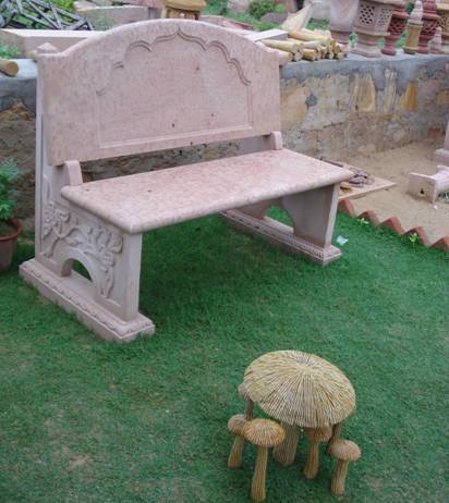 stone garden bench
