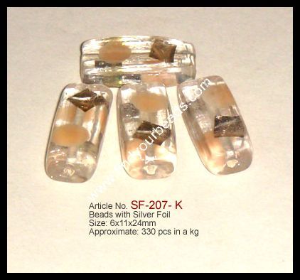 Silver Foil Beads