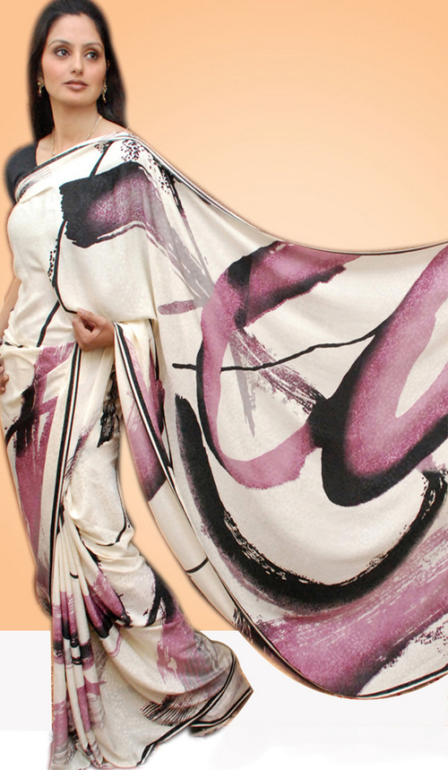 Crepe jacquard  saree