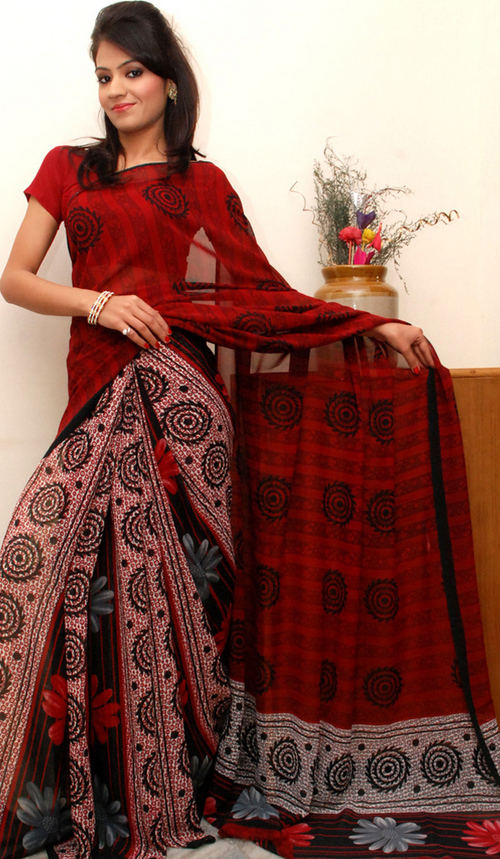 Faux Georgette saree