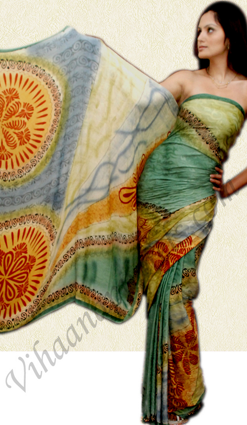 Crepe jacquard  saree