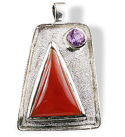 Carnelian/Amethyst Pendant