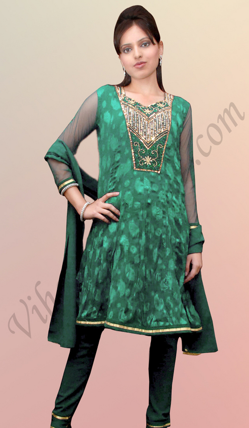 Viscose + faux georgette salwar kameez